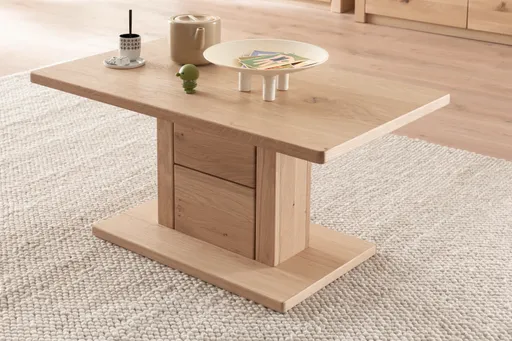 Couchtisch - LB ca. 95x55 cm, Eiche Nachbildung, Eiche massiv geölt