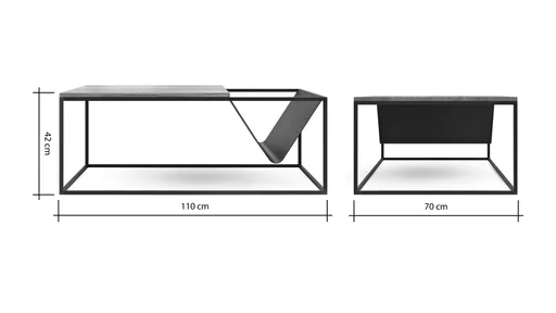 Couchtisch Kima - LBH ca. 110x70x42 cm, Wildeiche geölt