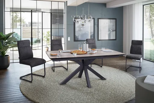 Esstisch MELANIA - ausziehbar, LB ca. 180x95 cm, Glaskeramik, Braun