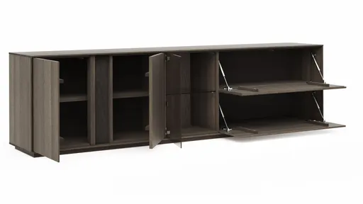 Mediaboard Saratoga - Buche massiv, silbergrau geölt
