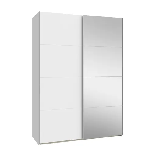Schwebetürenschrank FREDDY 2- B ca. 150 cm, Weiß, Spiegel