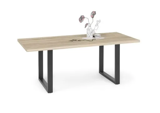 Esstisch - LB ca. 200x100 cm, Eiche sägerau, Schwarz