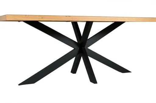 Esstisch - LB ca. 200x100 cm, Wildeiche massiv geölt, Schwarz