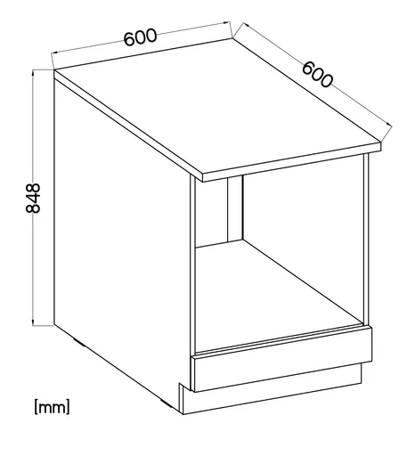 Herdumbauschrank- B ca. 60 cm, Weiß, Matt