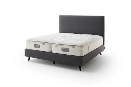 Boxspringbett Navelli 1 - Liegefläche ca. 180x200 cm, Stoff, Grau