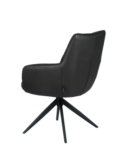 Armlehnstuhl MANON - drehbar, Stoff, Schwarz