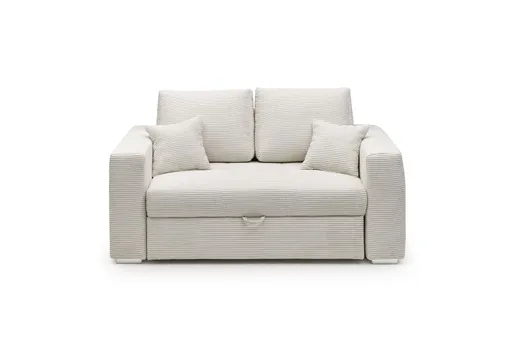 Sofa JORDEN 2 - 2-Sitzer inkl. Schlafftunktion mit Bettkasten, Cord, Beige