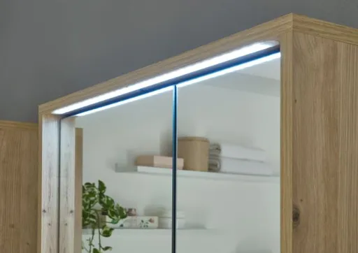 Spiegelschrank- B ca. 60 cm, Eiche Dekor, Spiegel