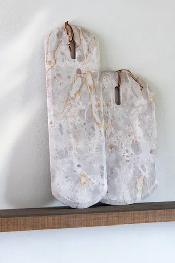 Servier-Brett - LBH ca. 60x20x2 cm, Marmor Beige