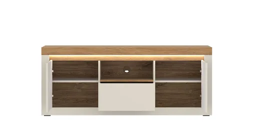 TV-Lowboard - mit Beleuchtung, B ca. 154 cm, Kaschmir, Stone Eiche Nachbildung