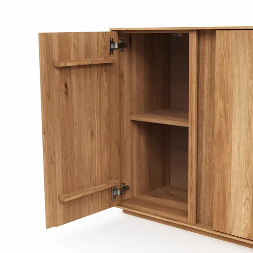 Sideboard Saratoga - mit Klapptüren, Wildeiche massiv, natur geölt
