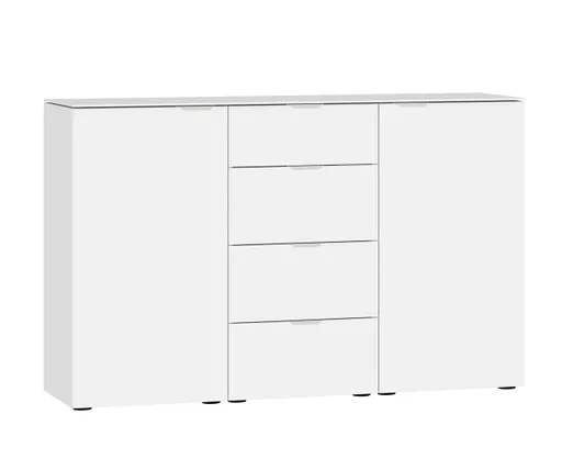 Kommode JOIN IT- Glas, Cremeweiß, Weiß