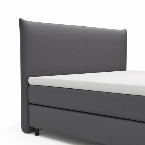 Boxspringbett Hatu - Liegefläche ca. 180x200 cm, Stoff, Anthrazit
