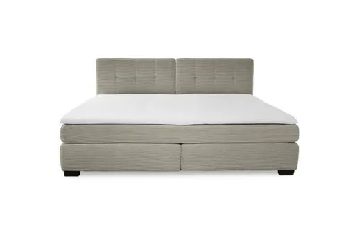 Boxspringbett JILA- Ligefläche ca. 240x200 cm, Stoff, Taupe