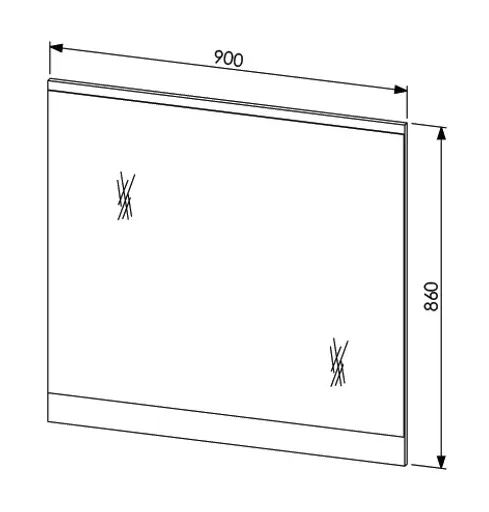 Spiegel - LB ca. 90x86 cm, Riva Eiche Nachbildung