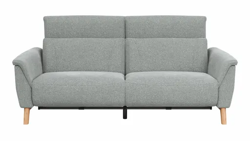 Sofa Nevin - 3-Sitzer, inkl. Relaxfunktion und Kopfteilverstellung (motorisch), Stoff, Silbergrau 