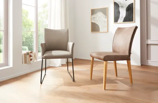 Armlehnstuhl Florea - Leder, Kitt