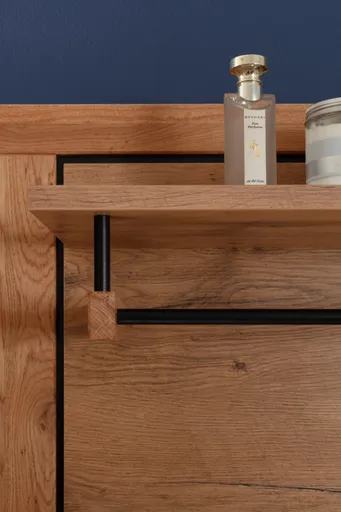 Garderobe - Wildeiche Nachbildung, Wildeiche massiv geölt