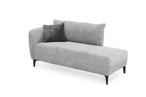 Recamiere JERINA - Stoff, Hellgrau