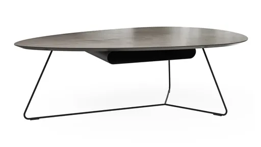 Couchtisch Fano - LBH ca. 121x75x38 cm, HPL Laminat, Graubraun