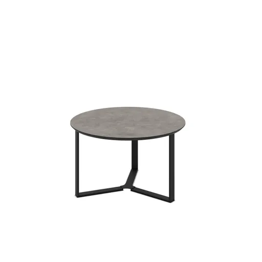 Couchtisch - 2er Set, Betonoptik dunkel, Schweizer Kante, Schwarz