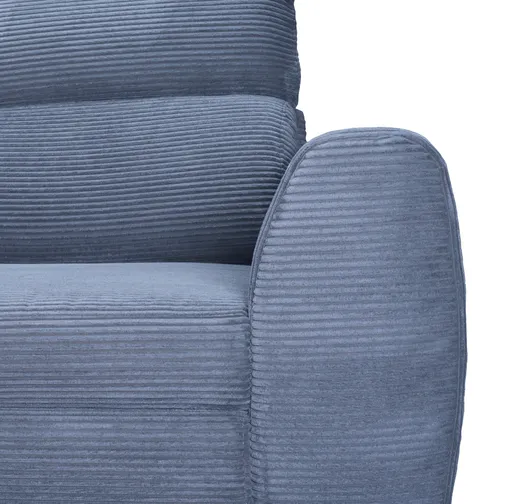 Ecksofa - Ecke links, 2-Sitzer inkl. Schlaffunktion mit Bettkasten, Stoff, Grau