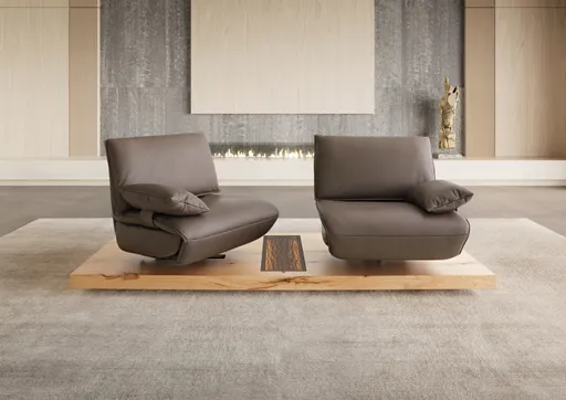 Sofa - 2-Sitzer, Relaxfunktion motorisch, Leder, Dunkelbraun