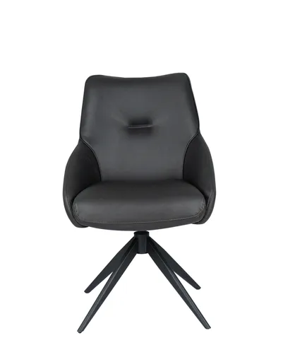 Stuhl MANON - drehbar, Stoff, Schwarz