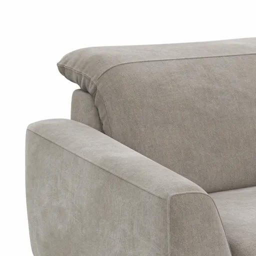 Sofa Tulsa KV - 3-Sitzer, inkl. Sitzvorzug (motorisch) und Kopfteilverstellung, Stoff, Graubeige