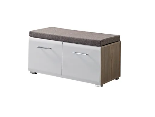 Bank - inkl. Sitzkissen, B ca. 84 cm, Silbereiche Nachbildung, Weiß