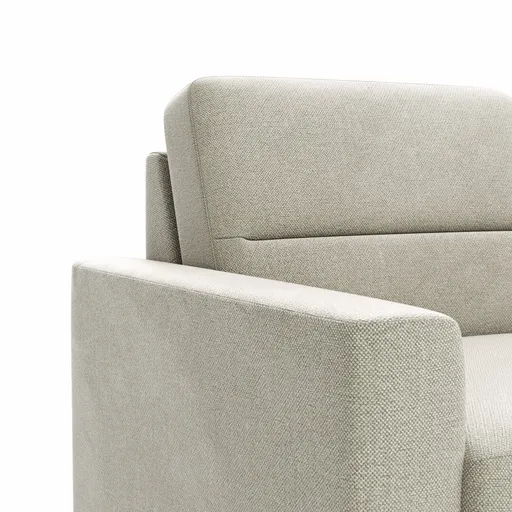 Ecksofa Merlos H - 2,5-Sitzer mit Longchair rechts inkl. Relaxfunktion (motorisch), Stoff, Natur