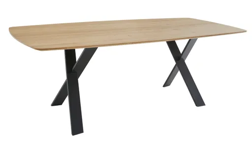 Esstisch Cinque Passi - Bootsform, LB ca. 220x95cm,  Asteiche massiv bianco