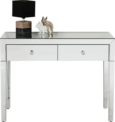 Konsolentisch- LB ca. 100x40 cm, Weiß, Lackiert, Verspiegelt