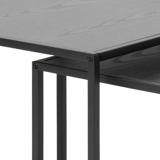 Couchtisch - 2er Set, Esche schwarz, Schwarz 