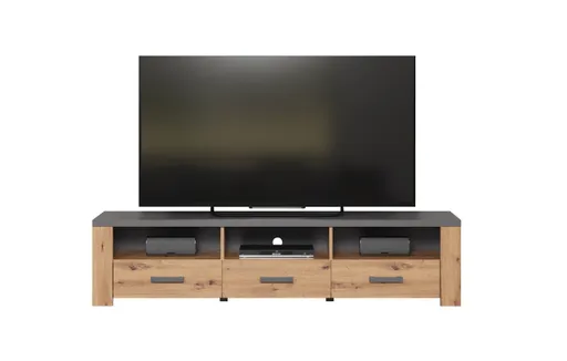 TV-Lowboard - Eiche Dekor, Graphit