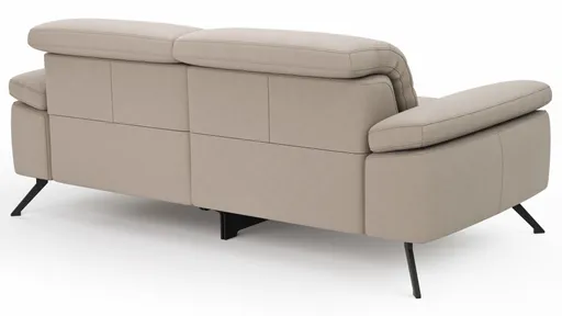 Sofa Rafaela 2.0 - 2,5-Sitzer inkl. 1x Relaxfunktion und Kopfteile verstellbar, Leder, Champagner