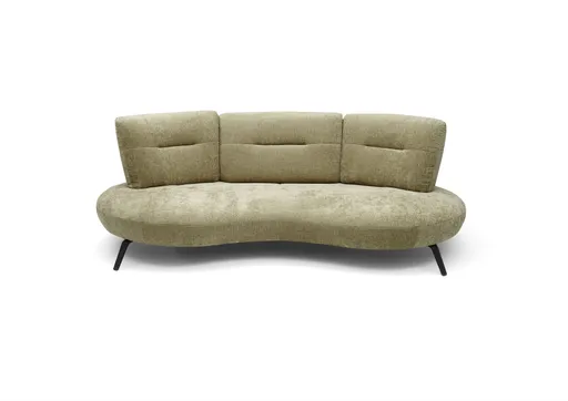 Nierensofa PACEY - 3-Sitzer, Stoff, Olive