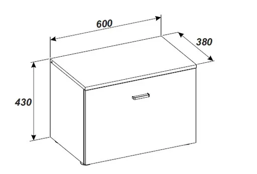 Schuhbank - B ca. 60 cm, Kaschmir, Evoke Eiche Nachbildung