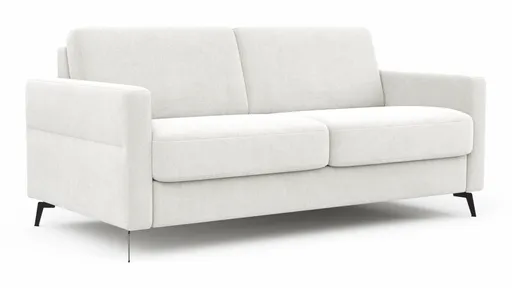 Schlafsofa Laredo - 2,5-Sitzer inkl. Schlaffunktion und Armlehne klappbar, Stoff, Offwhite