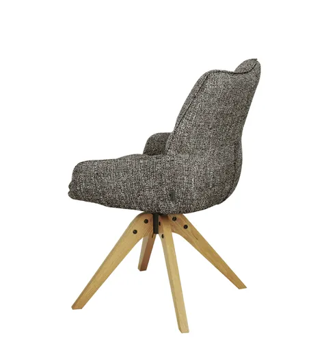 Armlehnstuhl MATTEA - drehbar, Stoff, Braun