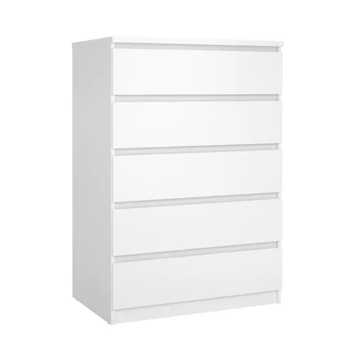 Kommode - B ca. 77 cm, Weiß Hochglanz