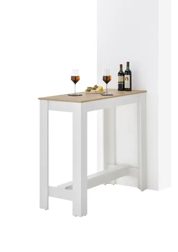 Bartisch - LB ca. 115x50 cm, Artisan Eiche Nachbildung, Weiß