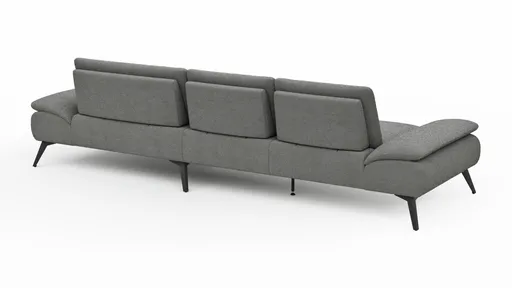 Ecksofa Collina - 2,5-Sitzer, Longchair rechts, Stoff, Dunkelgrau