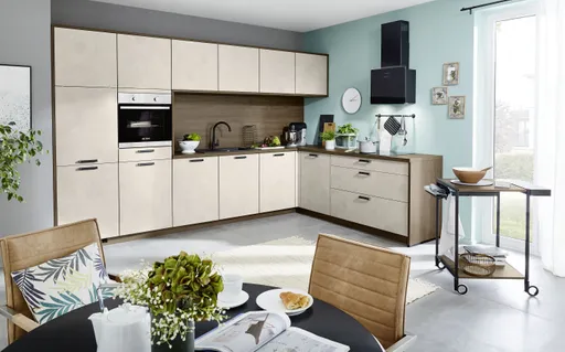 Winkelküche 32.130 3 322, Beton sand, Nachbildung 