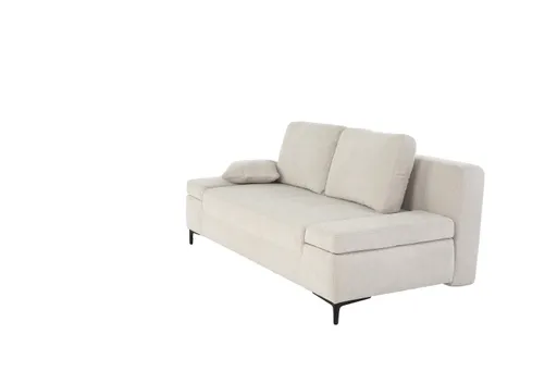 Sofa JEREMO - 2-Sitzer inkl. Schlaffunktion und Armlehnen verstellbar, Stoff, Beige