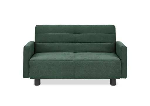 Faltsofa Easy - 2-Sitzer, ca. 140 cm inkl. Schlaffunktion/Armlehne verstellbar, Stoff, Dunkelgrün