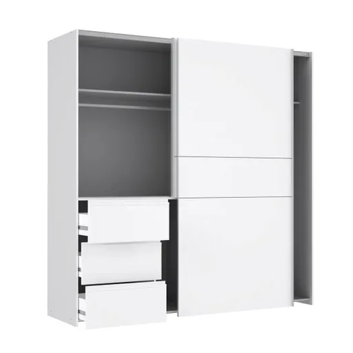 Schwebetürenschrank FJOLLA - B ca. 200,1 cm, Weiß