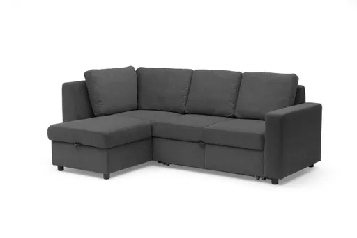 Ecksofa PRO FLEXX - Ecke links, 2-Sitzer inkl. Schlaffunktion und Bettkasten, Stoff, Anthrazit
