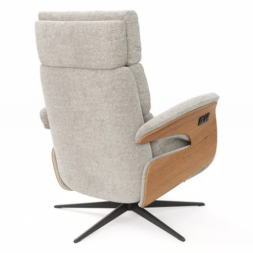 Relaxsessel Amila - Größe S, inkl. 2-motorischer Relaxfunktion und Kopfteilverstellung, Stoff, Silbergrau