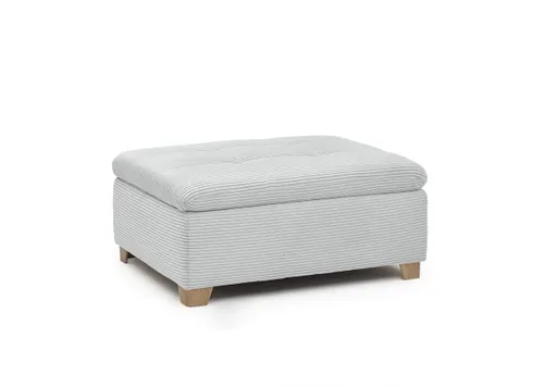 Hocker JAMILA - Stoff, Silberfarben
